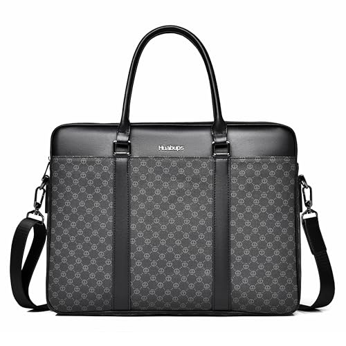 FSD. WG Business Bag Leather Messenger Bag Water Resistant Business Travel Briefcase Handbag Briefcase for Men - color: 91black