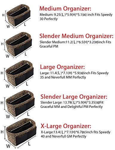 LEXSION Felt Purse Organizer Insert, Tote Bag Shaper Dividers with 5 Sizes - color: B-Leopard, size: Large