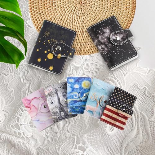 2 Pcs Credit Card Holder and business card holder，Sd Card Holder Each Has 26 Card Organizers, 2024 New Credit Card Holders book for Men and Women. - color: Night sky