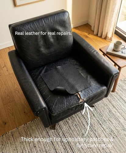 Natural Grain Cow Leathers: 12'' x 12'' Pre-Cut Leather Pieces (Black, 5 Pieces) - color: Black, size: 5 Pieces