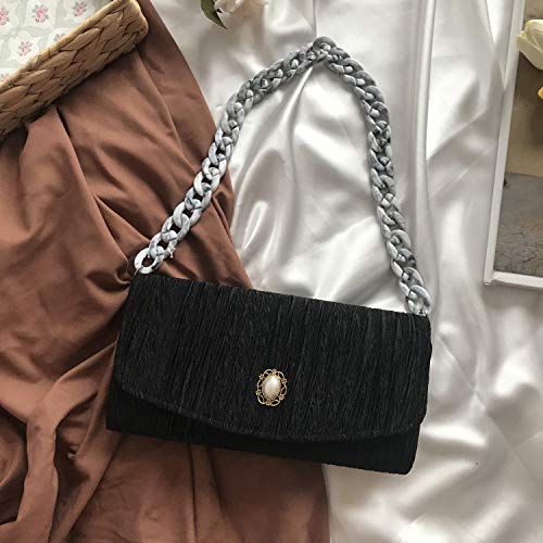 Aumey Clear White Black Brown Acrylic Chain Clutch Purse Strap Handles Bag Handbag Purse Replacement Chains 40 Inches - color: multicolored4