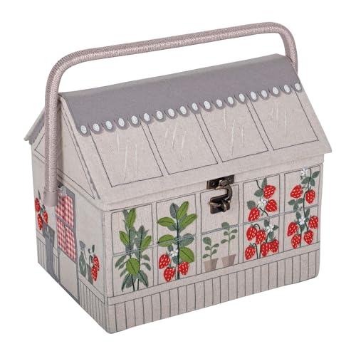 Hobby Gift Strawberry Greenhouse Sewing Box - color: Strawberry Greenhouse, size: 11.4 x 8.4 x 10"