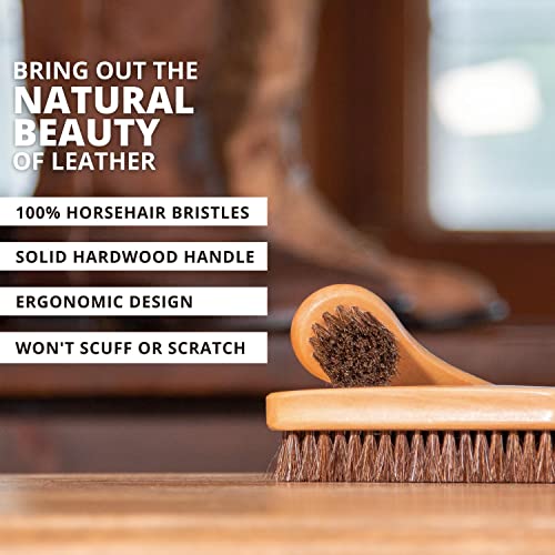 Rhino Wax Premium Horsehair Brushes for Leather Boots, Shoes & Polishing | Clean and polish leather boots and shoes with a premium horsehair brush designed for gentle care and a smooth finish.