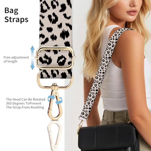 Purse Strap Replacement Crossbody 1.5" Wide Bag Strap, Adjustable Shoulder Straps for Women Handbags - color: Luxury Grey Leopard