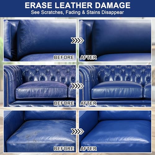 STARTSO WORLD Leather Recoloring Balm, Navy Blue Leather Repair Kit for Furniture, Leather Dye, Leather Color Restorer for Couches, Leather Couch Paint | Repair, Restore & Renew Old, Faded Leather - color: Navy Blue, size: Leather Recoloring Balm