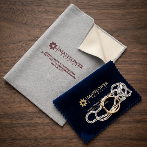 Jewelry Polish Cleaning Cloth for Silver & Gold - 2 Different Sizes - color: Grey and Blue