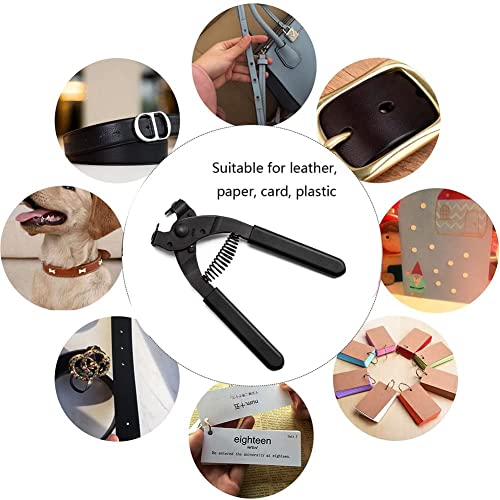 WUTA Leather Silent Piercer Leather Craft Hole Punch Tools Hand-Held Pliers Diamond Sewing Stitching Chisel Pricking Iron for Home DIY or Craft Projects (4mm-4 Teeth)