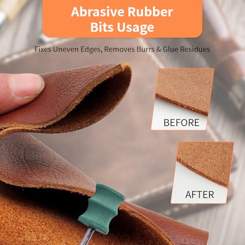 Leather Edge Burnishing Bits for Rotary Tools - Set of 8, Ideal for Sanding, Polishing, & Grinding Leather Edges & Burrs,quality working tools Simplifying Crafting Works
