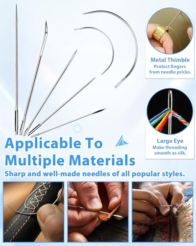 Upholstery Repair Sewing Kit, Heavy Duty Sewing Kit with Sewing Awl, 47PCS | Sewing Kit, Large-Eye Needles, Sewing Awl, Seam Ripper, Sewing Thread, Upholstery Repair, Leather Craft,DIY Crafts, Travel - color: 10 Color (Pack of 47)