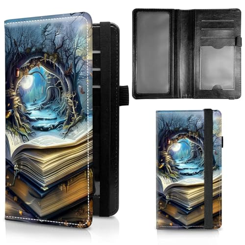 Check Book Cover for Personal Checkbook, Leather Business Checkbooks Plastic Insert Flap Card Holder Pen Hoop Holder with RFID Blocking Slim Wallet for Duplicate Checks Women Men, Book Castle - color: Book Castle