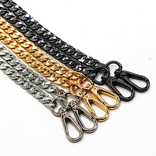 63" Gold Purse Chain Strap Replacement for Crossbody Bag Handbags | DIY Iron Flat Chain Strap with Metal Buckle Replacement for Purse, Crossbody Bag Shoulder Handbags - color: Gold, size: 63"