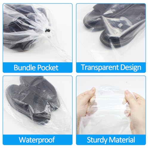 100 Pack 10x14 inch Transparent Shoe Bags for Travel - color: 10x14 inch