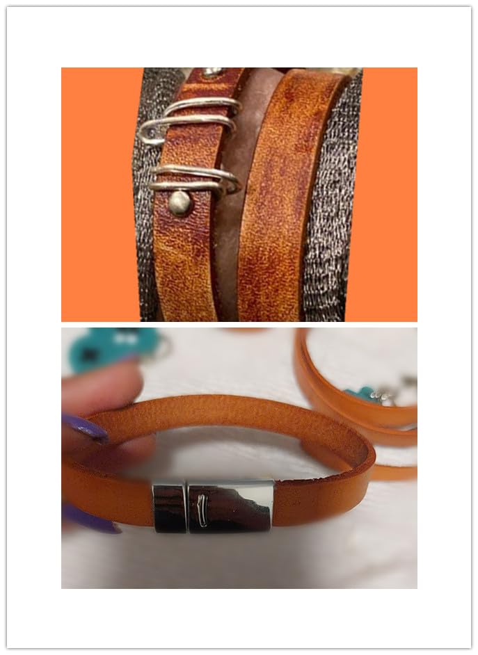 Glory Qin 5 Yards 10mmx2mm Genuine Cow Hide Flat Leather Strip, 10mm Wide Real Leather Craft for Jewelry Making LeatherRush (Natural) - color: Natural