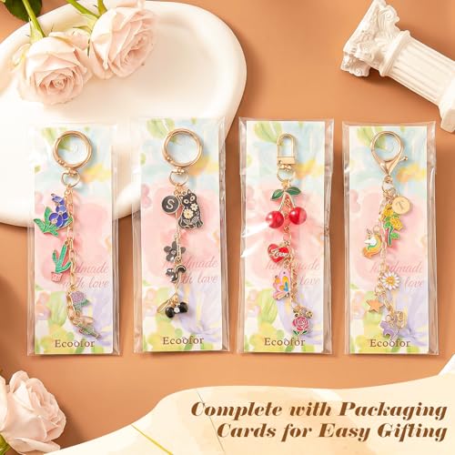 Ecoofor 613 PCS Charms Lip Gloss Keychain Making Kit, Bag Charm Kit with 178 Charms, 25 Keychain Clips & Extender Chains, Jewelry Pliers, Gift Bags & DIY Keychain Craft Supplies - color: Gold-613Pcs Kit