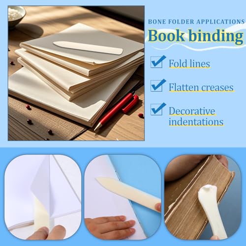 9 Pcs Bone Folder Tool Scoring Tool Bone Tool Paper Folding Tools | Folding Bone for Paper Book Binding Kit Leather Burnishing Card Making for Folding Scoring Creasing Origami Scrapbooking - size: 9 PCS