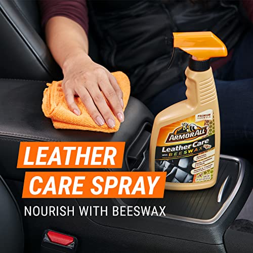 Armor All Car Leather Cleaner Spray, Beeswax Leather Care Spray for Cars, Trucks, Motorcycles, 16 Oz Each (Pack of 2) - size: 16 Fl Oz (Pack of 2), style: Leather Cleaner with Beeswax