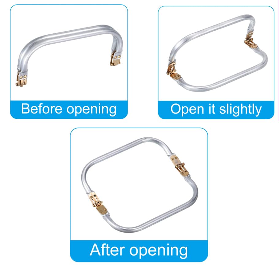4 Pcs Metal Purse Frame 7.4" Kiss Lock Clasp Bag Frame Purse Hardware Inner Kiss Clasp Rectangle Lock for DIY Handle Bag Crafting Sewing Materials