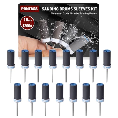 15PCS 1200 Grit Sanding Drums for Rotary Dremel Tool - size: 1200 Grit