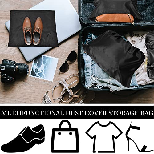 GONGKANGYUAN 12 Pcs Dust Bags for Purses and Handbags Satin Purse Storage Organizer With Drawstring Closure Handbag Protector (Black) - color: Black