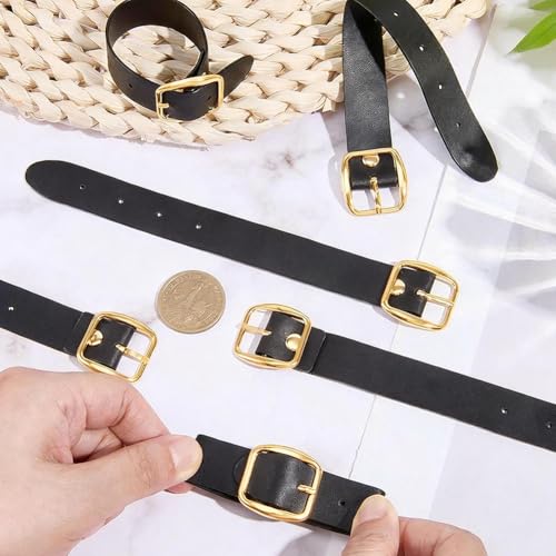 6Pcs PU Leather Kilt Extension Strap Gold Buckle Extenders - color: Gold Buckle