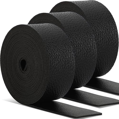 SilTriangle 3 Rolls Leather Straps for Crafts,Black,1 Inch,Fashion | Single Sided Faux Leather Strips, 2 mm Thickness, 78.7 Inches Long, DIY Art Craft Projects, Belt Tooling - color: Black, size: 1 Inch, style: Fashion