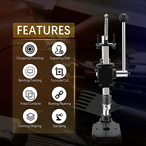 Leather Hole Puncher Hand Punching Machine Manual Press Puncher Punch Tools for DIY Craft, Black