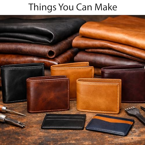 Large Genuine Leather Remnants – Upholstery Leather Pieces Bulk for Crafts, Wallets, DIY, Cricut, Repair (3 lb Pack). Large Pieces (Avg 8"x10" to 12"x18")