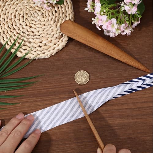 FREEBLOSS 2Pcs Sewing Point Turner & Seam Creaser Set Bamboo Corner Turner Tool for Quilting Fabric Pressing & Edge Creasing Handy Sewing Mark Turner for Precision Sewing Projects