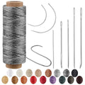 Waxed Thread 55 Yards, Leather Sewing Waxed Thread Dark Gray | Leather Sewing Waxed Thread with Hand Sewing Needles for Home Upholstery Carpet Leather Canvas Repair and Sewing - color: Dark Gray, size: 55Yard