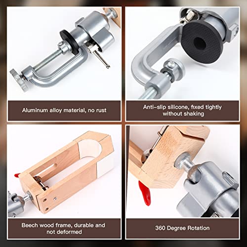 Leather Stitching Pony Clamp - Tool for Leatherworking Wooden Sewing Clamp 360° Rotatable Weaver Leathercraft and Speedy Hand Stitching Leather Kit Leather Stitching Kit