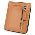 Small Leather Wallet for Women, Ladies Credit Card Holder RFID Blocking Women's Mini Bifold Pocket Purse - color: Brown Rfid Blocking