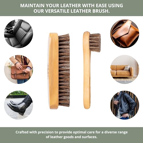 Rhino Wax Premium Horsehair Brushes for Leather Boots, Shoes & Polishing | Clean and polish leather boots and shoes with a premium horsehair brush designed for gentle care and a smooth finish.