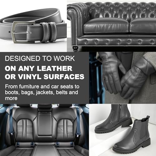 STARTSO WORLD Leather Recoloring Balm, Dark Gray Leather Repair Kit for Furniture, Leather Dye, Leather Color Restorer for Couches, Leather Couch Paint | Repair, Restore & Renew Old, Faded Leather - color: Dark Gray, size: Leather Recoloring Balm