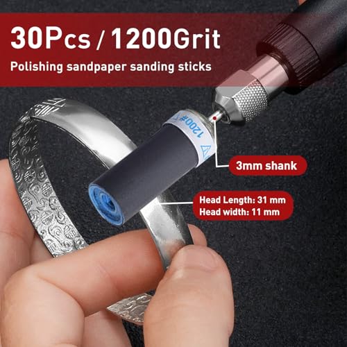 30 Pcs 1200 Grit Sanding Drums for Rotary Dremel Tool - style: 1200 Grit 30 Pcs