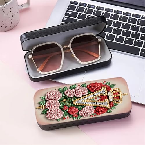 DIZAKIM 1pcs 5d Diamond Art Kits for Adults Small Diamond Painting Kit Gem Art Paint by Diamonds Dots Eyeglasses Case DIY for Beginner Women (#1) - color: #1