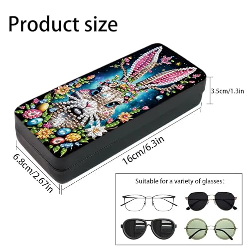 DIZAKIM 1pcs 5d Diamond Art Kits for Adults Small Diamond Painting Kit Gem Art Paint by Diamonds Dots Eyeglasses Case DIY for Beginner Women (#9) - color: #9