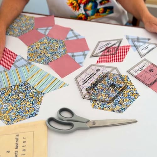 6" Tessellation Templates, for Quilting and English Paper Piecing | Australian Designed and Made; Clear flexible PETG; fabric marking guide; patchwork block layout; reusable craft stencil - style: 6" Tessellator