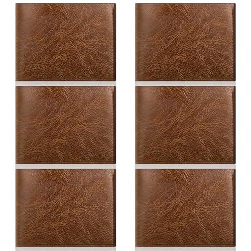 Sotiff 12 Pcs Leather Wallets Bulk for Men Laser Engraving,Brown - color: Brown