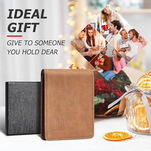 Gostwo RFID Blocking Bifold Wallet for Teen Boys & Men, Credit Card Holder - color: Khaki