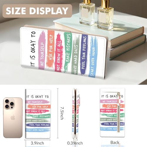 Anikathy Womens Wallet, Rfid Wallets for Women,Slim Thin Credit Card Holder Organizer Purse,PU Leather Cute Long Bifold Clutch Cash Wallet with Zipper Coin Pocket,Ladies Gift,Inspirational Quotes - color: Inspirational Quotes