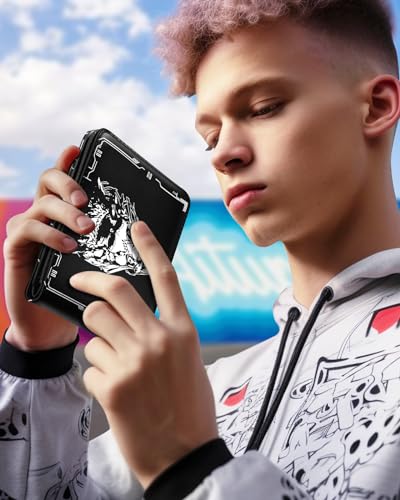 Bistup Boys Wallet Cute Leather Bifold Wallet for Men Women Cartoon Anime Cool Design Credit Card Cash Id Holder Rfid Blocking Black White Girl Bi Fold Small Wallets With Coin Pocket Slim Teens Youth - color: White Girl