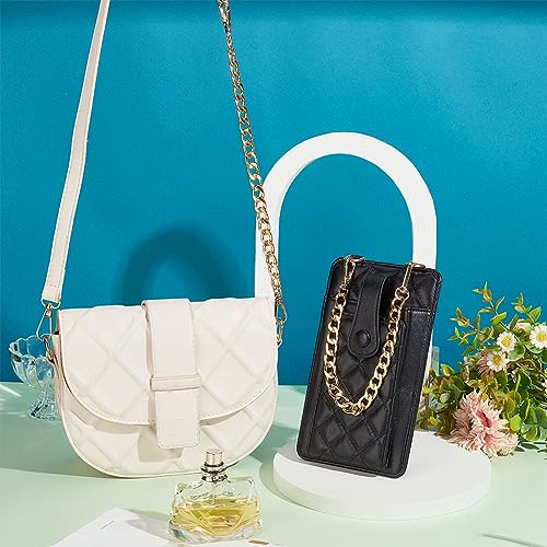 PH PandaHall 2pcs 12 Inch Golden Purse Chain, Purse Strap Flat 0.5 inch Wide Wallet Chain Handbag Replacement Strap with Buckles Gold Chain for Purse Handbags Clutches Crossbody Bags Pants - color: Golden, size: 12 Inch