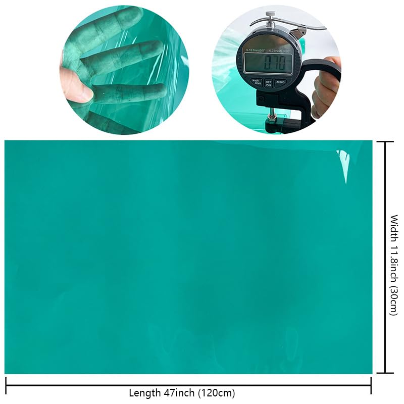 ONEART | 30 Gauge Leather Vinyl, Solid Color See-Through Waterproof Jelly Faux Leather for Women DIY Handbags Tote, 12" x 48" (Aquamarine) - color: Aquamarine