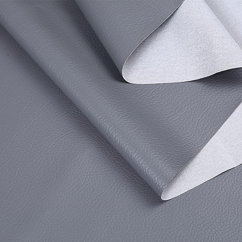 Marine Vinyl Upholstery Faux Leather Fabric, 2 Yards Gray | Marine Grade Faux Leather Vinyl by the Yard, Waterproof, Soft & Durable, for Boat, Furniture Upholstery, DIY Sewing Crafts - color: Dark Gray, size: 2 Yards 55" x 72" (Pre-cut)
