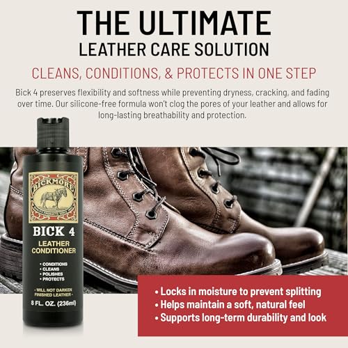 Bick 4 Leather Conditioner & Cleaner, Won't Darken Boots, Couch, Bags 2 oz - size: 2 oz
