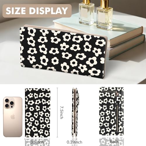 Anikathy Womens Wallet, Rfid Wallets for Women,Slim Thin Credit Card Holder Organizer Purse,PU Leather Cute Long Bifold Clutch Cash Wallet with Zipper Coin Pocket,Ladies Gift,Beige Flower - color: Beige Flower