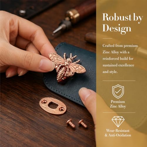 WRINGKIT 10 Pack Purse Lock Clasp, 3D Bee Shape, 10 Colors