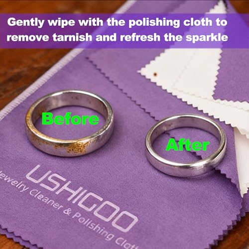 2pcs Jewelry Cleaner&Polishing Clothb for Ring,Earring,Watch and Coins Care | Sterling Silver Gold Platinum Tarnish Remover,Non-Toxic Eco Friendly,Jewelry Cleaning Cloth - color: Dark Purple