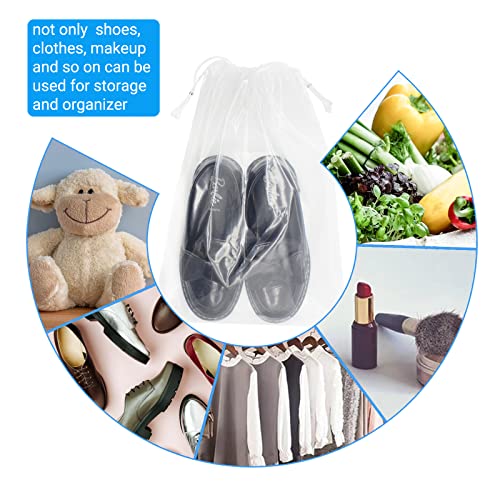 100 Pack 10x14 inch Transparent Shoe Bags for Travel - color: 10x14 inch