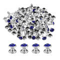 uxcell 60 Sets Rhinestone Rivets, 6mm Leather Rivets Crystal Rivets Stud Rapid Double Cap Rivets for DIY Leather Craft Fabric Clothes Belt Bags, Dark Blue - color: Dark Blue, size: 6mm